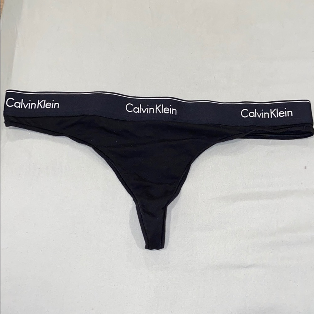 WORN Black Calvin Klein Thong